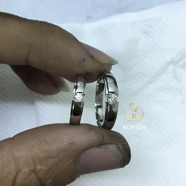NCPT024 Nhẫn cưới bạch kim cao cấp Platinum 90% PT900 - Lucy Jewelry