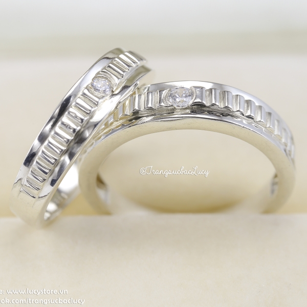 Nhẫn đôi nhẫn cặp bạc Lucy - ND044