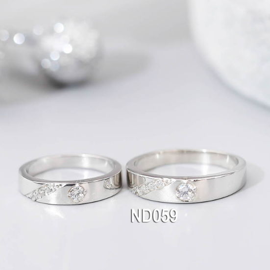 Nhẫn đôi nhẫn cặp bạc Lucy - ND059