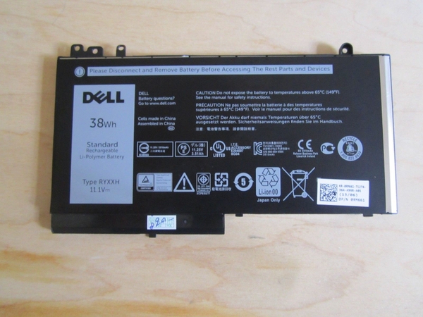 Pin laptop Dell Latitude E5470, E5270, E5450, E5550, RYXXH ( 38Wh)