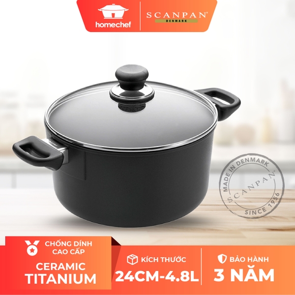 Nồi hầm chống dính Scanpan Classic 24cm 40001200 4,8L