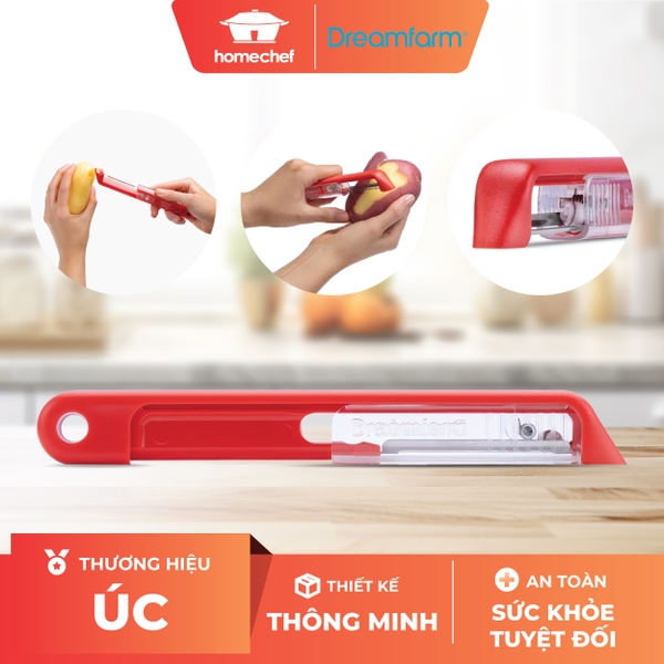 Dụng cụ nạo vỏ tự mài Dreamfarm Sharple-màu đỏ-DFSH4427