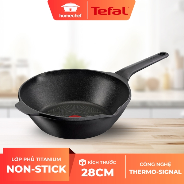 Chảo đúc cao cấp sâu lòng Tefal Robusto có miệng rót 28cm E2491944