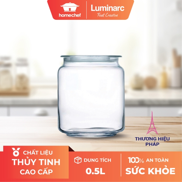Hũ thủy tinh Luminarc Rondo có nắp 0.5 lít P7535