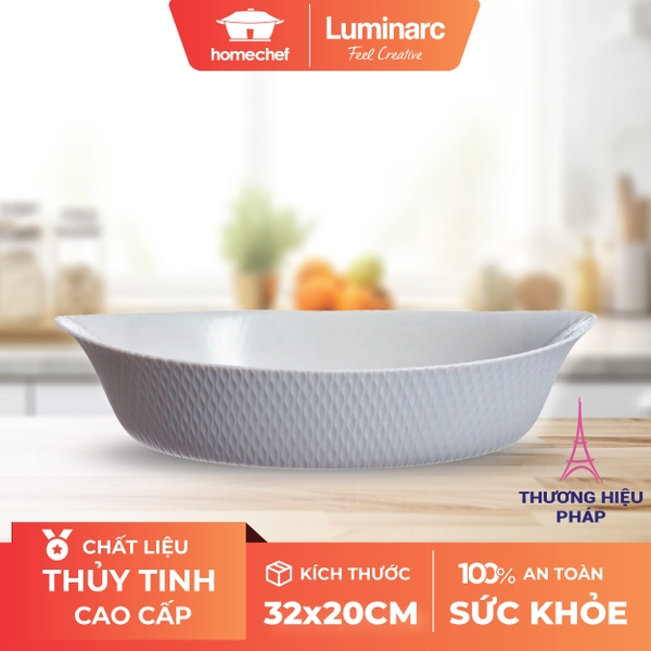 Khay nướng thủy tinh Luminarc Smart Cusine Wavy 32x20cm - X1631