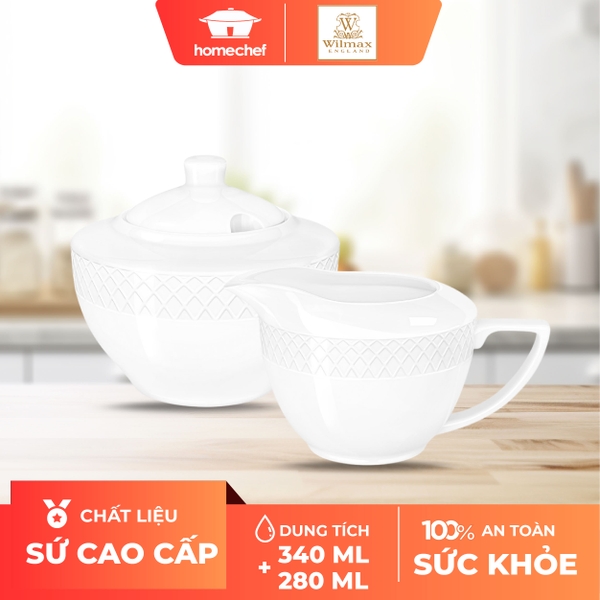 Bộ 2 hũ đựng đường và kem sữa bằng sứ Wilmax - WL-880112 / 2C
