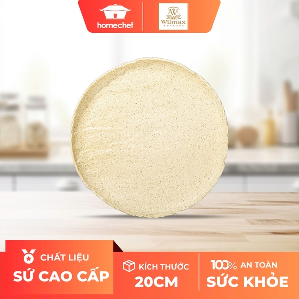 Đĩa sứ tròn Wilmax 20cm màu cát - WL-661324 / A