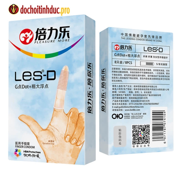Bao cao su đeo ngón tay có gai nổi kích thích điểm G Pleasure More LES-D