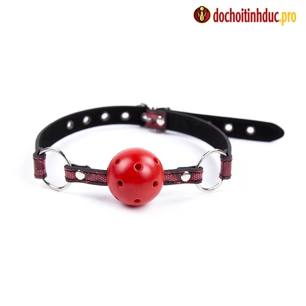 Bóng bịt miệng có lỗ - ball gag bondage 2 màu đen đỏ