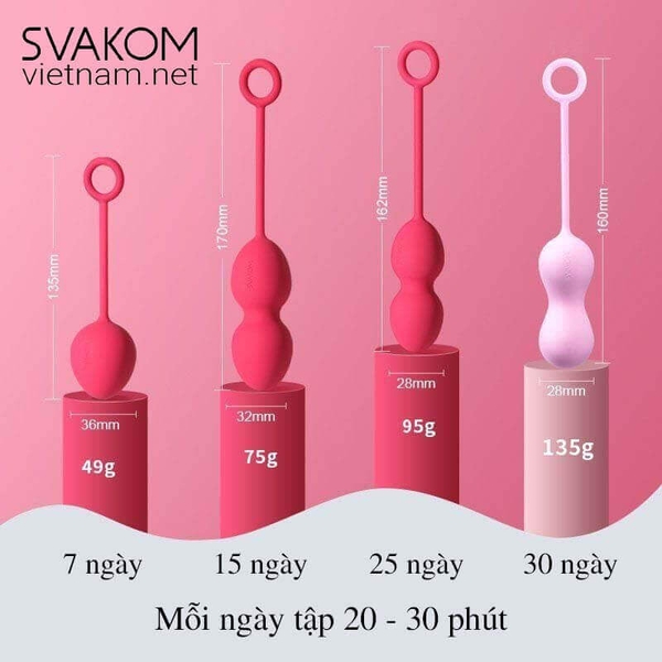 Bài tập Kegel se khít âm đạo bằng bộ bóng Kegel SVAKOM Nova Plus