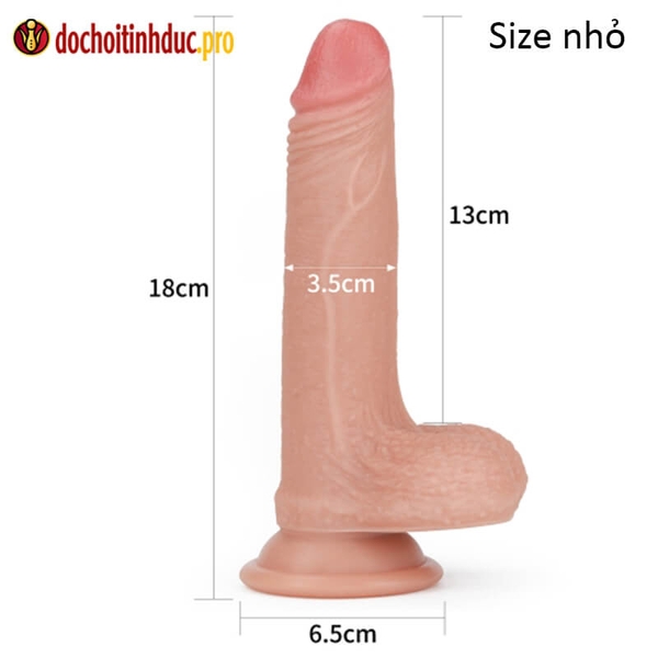 Dương vật giả hít tường 2 lớp da mềm mại chân thật Lovetoy Nature Cock