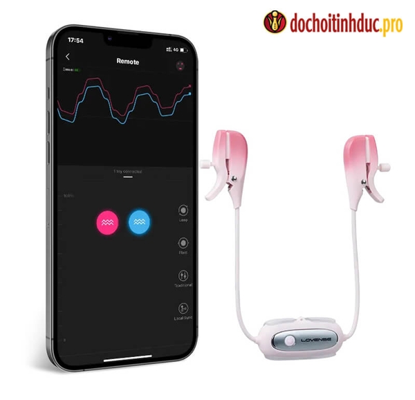 Kẹp núm vú rung kích thích Lovense Gemini - Đồ chơi BDSM đẳng cấp