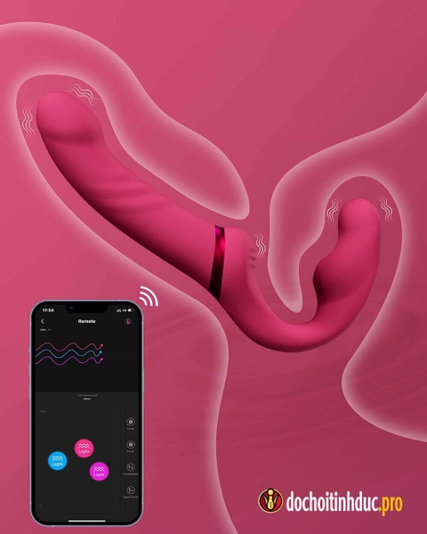 Sex toy cho les dương vật giả 2 đầu siêu rung 3 điểm Lovense Lapis
