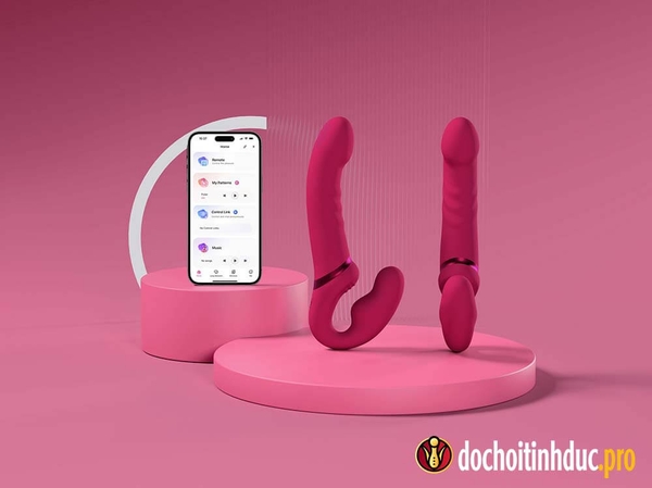 Sex toy cho les dương vật giả 2 đầu siêu rung 3 điểm Lovense Lapis