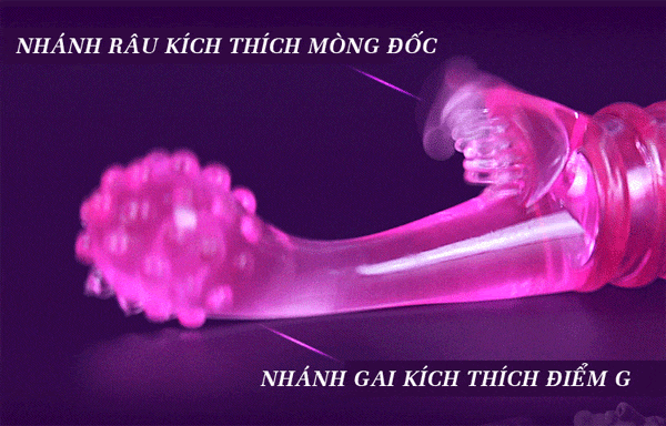 Máy rung mát xa điểm G và âm vật đầu bi gai silicone mềm mại