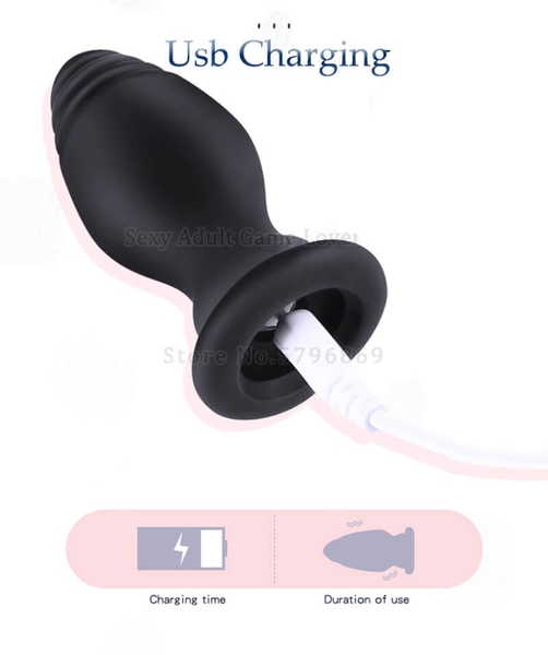 Phíc cắm hậu môn đuôi cáo 10 chế độ rung điều khiển từ xa