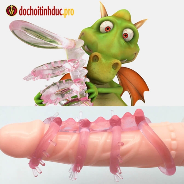 Vòng đeo dương vật gai rồng silicone mềm mại tăng khoái cảm