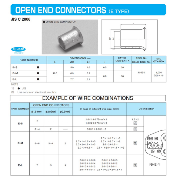 Đầu Cốt nối E-S, E-M, E-L NICHIFU