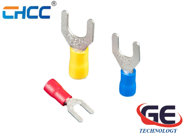 Đầu cốt chẻ bọc nhựa, Đầu cos chẻ bọc nhựa, đầu chữ Y SV1.25-3.2, SV1.25-4S, SV1.25-5, SV2-3.2, SV2-4S, SV2-5S, SV3.5-5, SV5.5-6 hãng CHCC