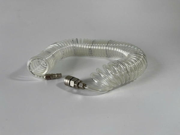 Ống dây khí xoắn PU phi 4 dài 3m, 6m, 9m, 12m, 15m ống dây xoắn phi 4, ống dây khí phi 4 màu đen, trắng trong