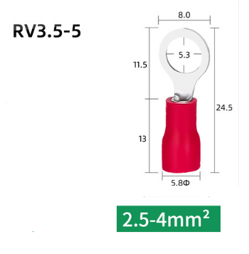 Đầu cốt tròn/ đầu cos tròn bọc nhựa RV1.25-3.2/4S/5S/6 và RV2-4S/5S/6 RV3.5-5 RV5.5-4, RV5.5-5
