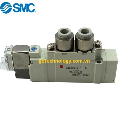 thiết bị khí nén SMC van điện từ 5 cổng SY5120-5LZD-C6