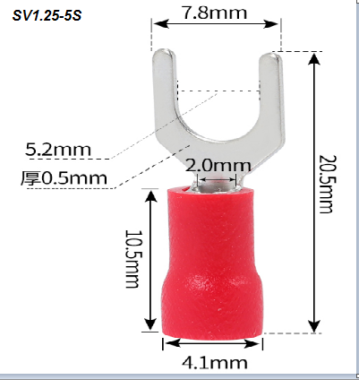 Đầu cốt chữ Y/ đầu cốt chẻ bọc nhựa SV1.25-3.2/4S/5S và SV2-.3.2/4S/5S  SV3.5-5 SV5.5-6 – CÔNG TY TNHH KỸ THUẬT GE