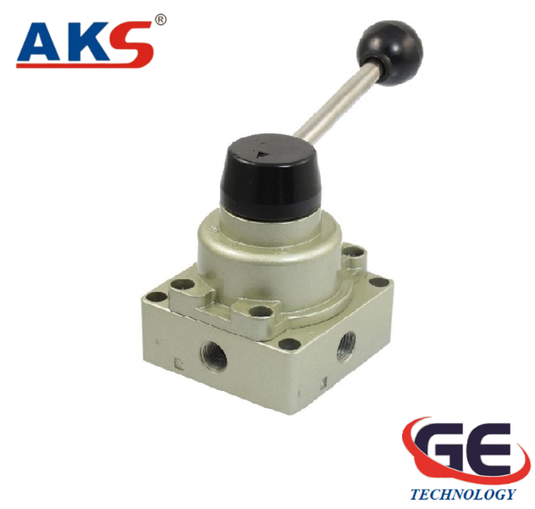 Van hơi gạt tay HV , Van gạt tay HV, Van gạt tay khí nén HV hãng AKS HV-02, HV-03, HV-04