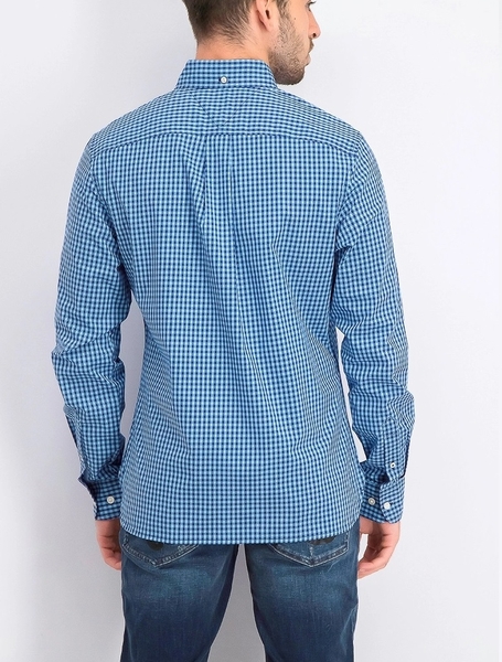 Áo sơ mi nam Tommy Hilfiger tay dài caro xanh nhỏ