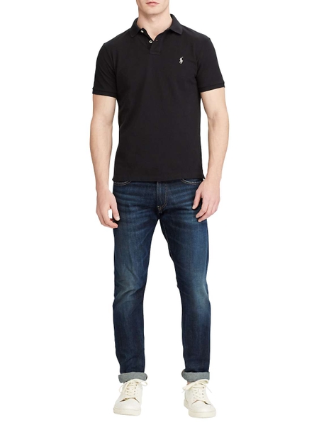 Áo thun nam Polo Ralph lauren đen with logo trắng xám