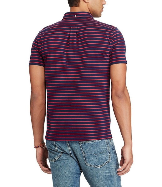 Áo thun Nam Polo Ralph Lauren - xanh đen sọc ngang đỏ
