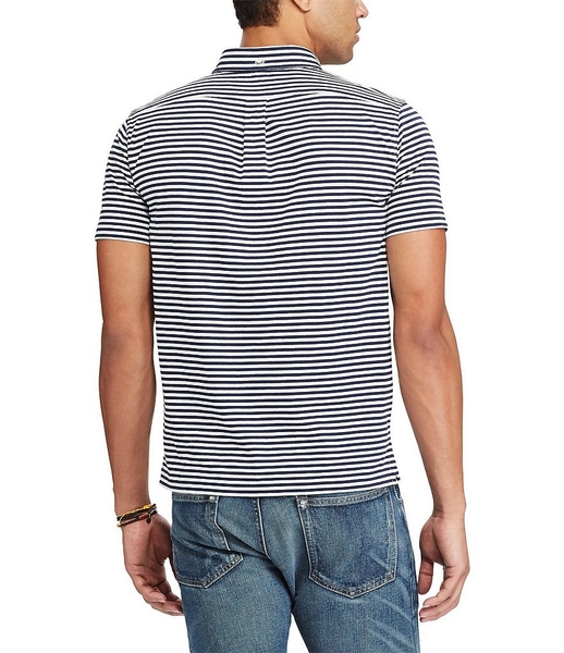 Áo thun Nam Polo Ralph Lauren - xanh đen sọc ngang đỏ