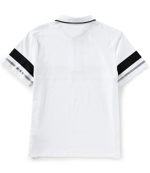 Áo thun Nam calvin klien Trắng dây kéo phối sọc ngang đen with Logo