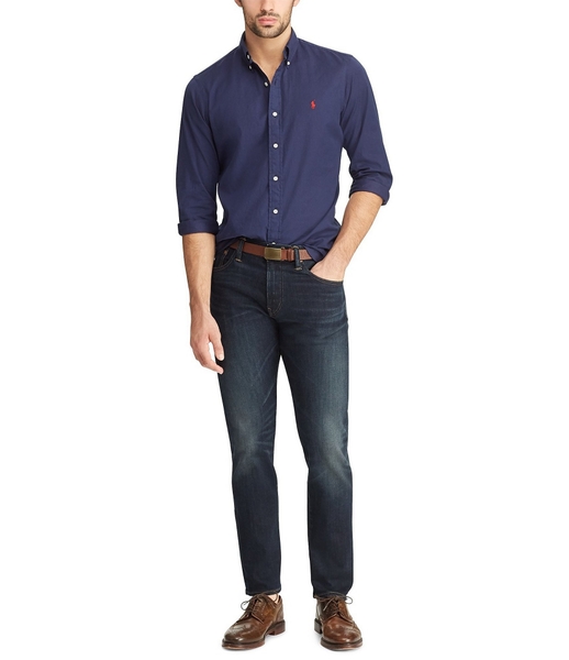 Áo sơ mi nam Polo Ralph lauren tay dài xanh Navy ngựa đỏ