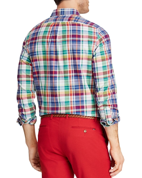 Áo sơ mi nam Polo Ralph lauren caro caro nhiều màu logo xanh