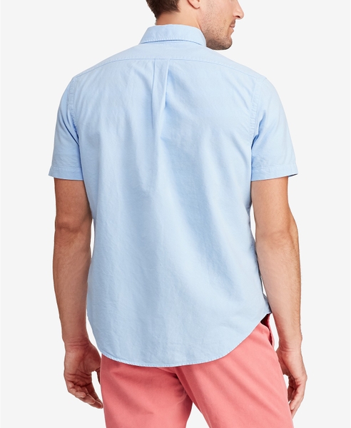 Áo sơ mi nam Polo ralph lauren ngắn tay xanh with logo