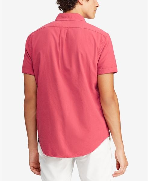 Áo sơ mi nam Polo Ralph lauren ngắn tay đỏ gạch with logo xanh