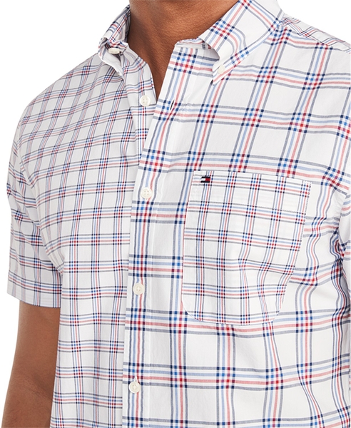 Áo sơ mi nam Tommy Hilfiger ngắn tay caro phối có túi