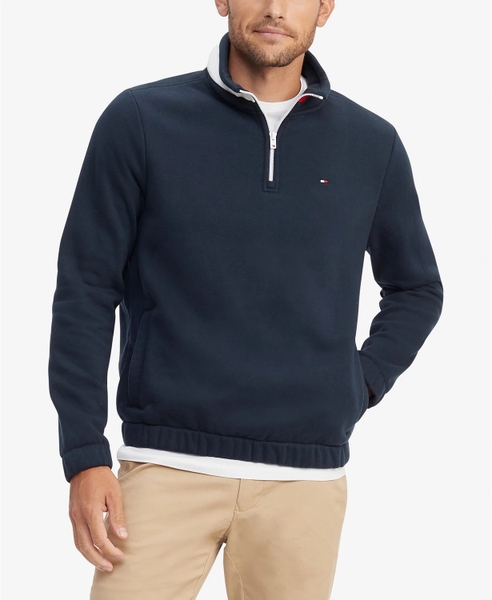 Áo lạnh lạnh Tommy Hilfiger 1/4 Zip Mockneck Sweatshirt  xanh Navy