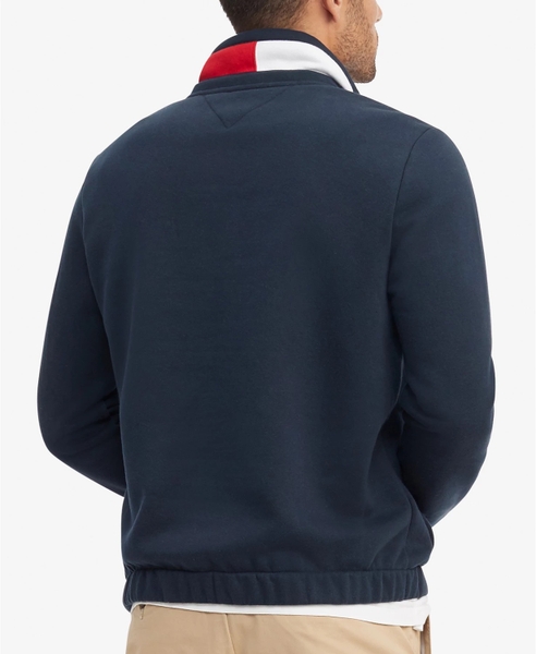 Áo lạnh lạnh Tommy Hilfiger 1/4 Zip Mockneck Sweatshirt  xanh Navy