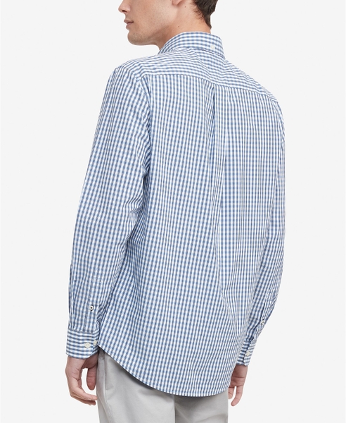 Áo sơ mi nam Tommy Hilfiger tay dài caro nhỏ đen xanh