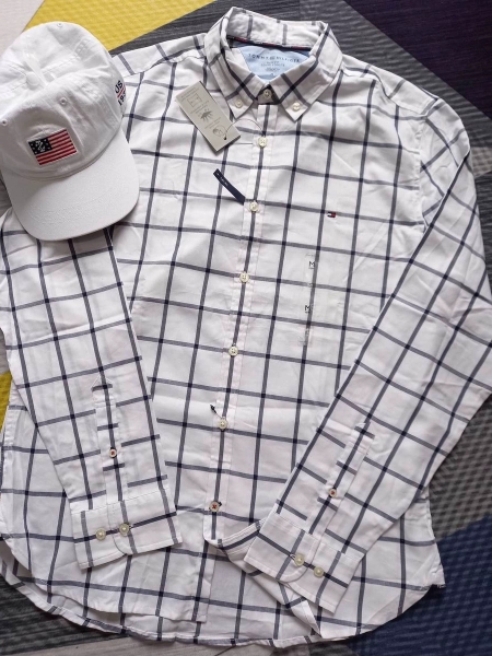 Áo sơ mi Tommy Hilfiger Men's tay dài, mẫu áo Slimfit caro sang trọng