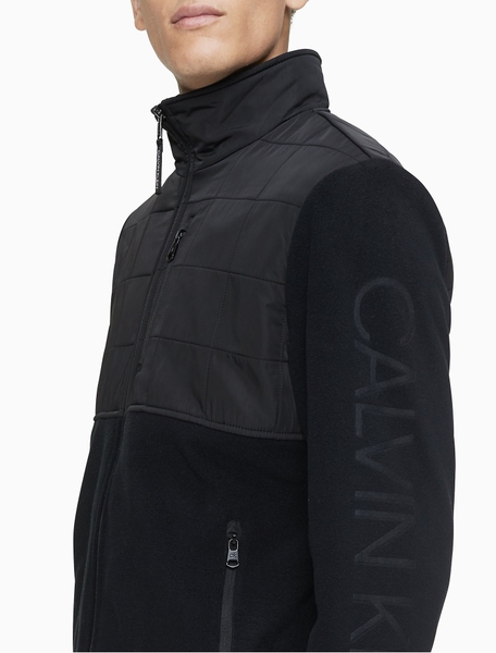 Áo lạnh jacket calvin klein dây kéo phối 2 màu.