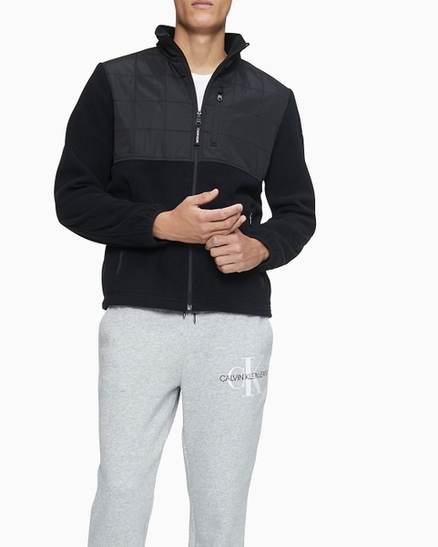 Áo lạnh jacket calvin klein dây kéo phối 2 màu.