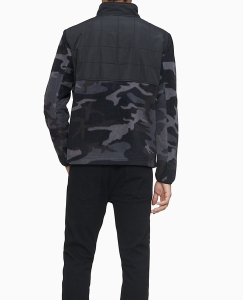 Áo lạnh jacket calvin klein dây kéo phối 2 màu Army