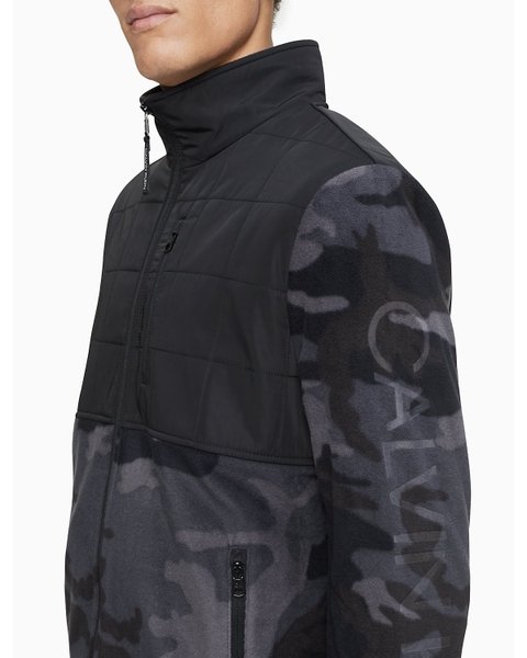Áo lạnh jacket calvin klein dây kéo phối 2 màu Army