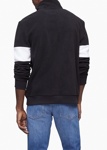 Áo lạnh jacket calvin klein dây kéo 1/4 đen phối chữ