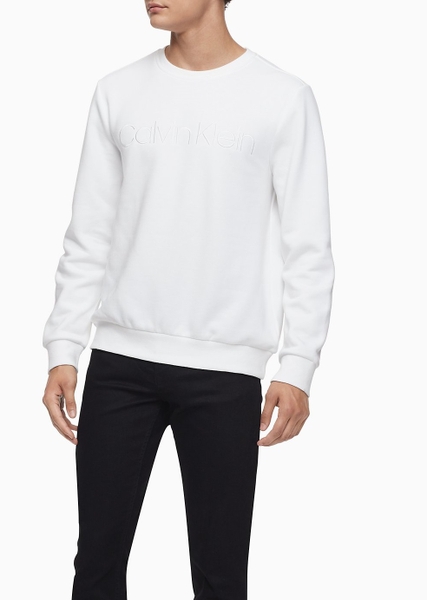 Áo Lạnh Calvin Klien trắng chữ thêu