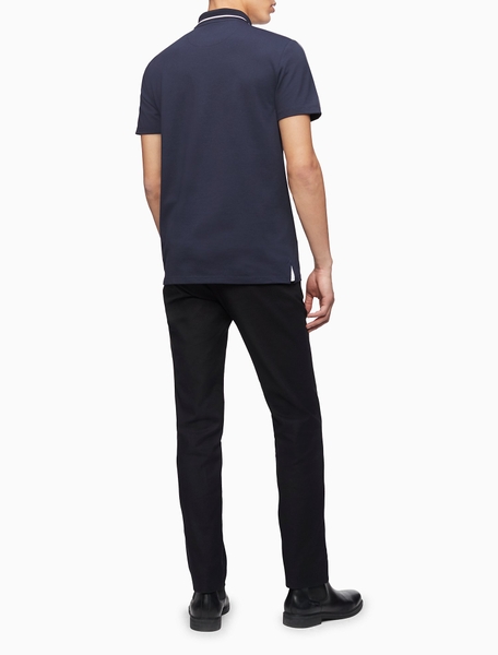 Áo thun nam calvin klein xanh navy dây kéo with logo