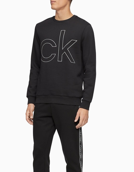 Áo Lạnh Calvin Klien đen with chữ trắng to vạt logo